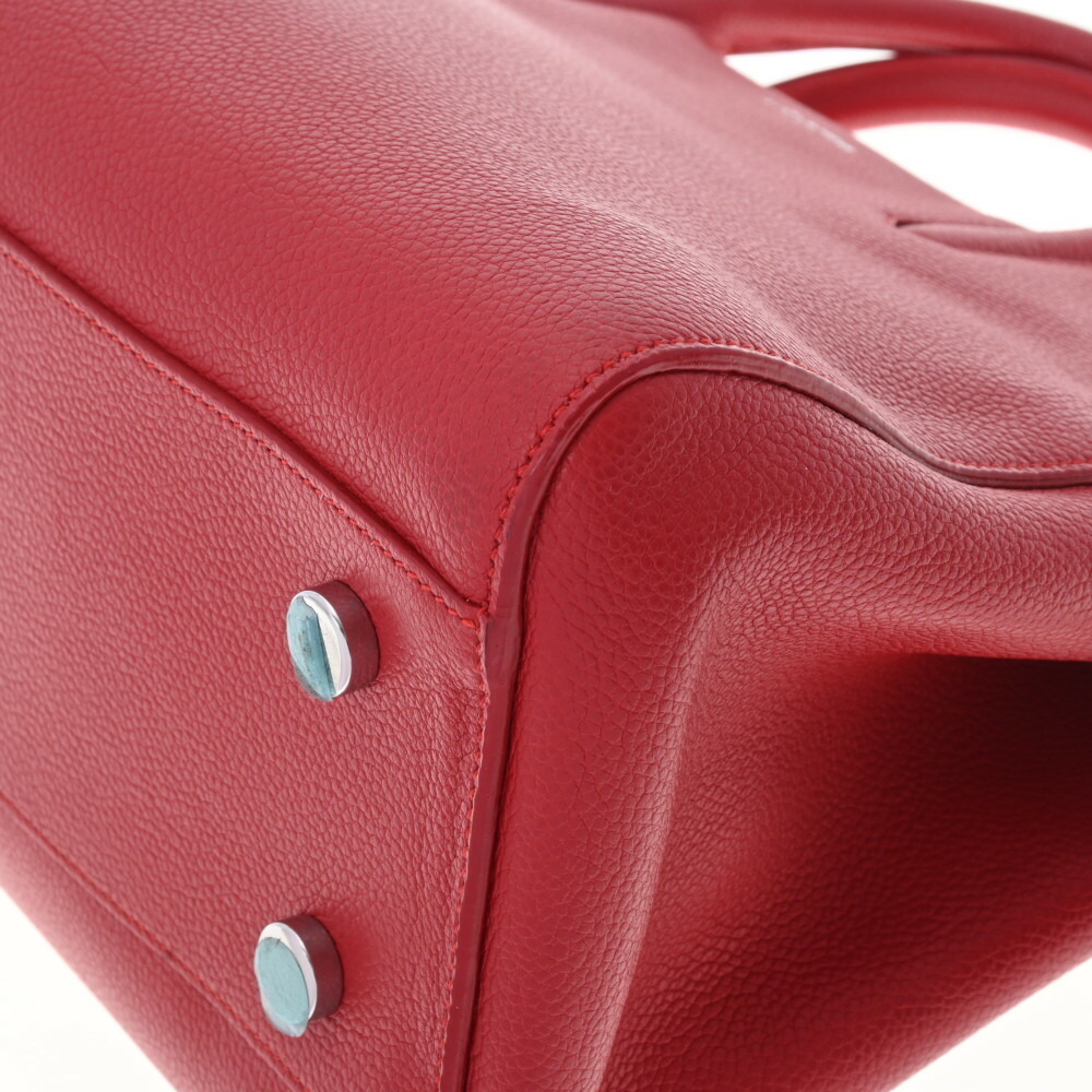 SAINT LAURENT Cabas Rive Gauche Red Leather Handbag - Picture 7 of 11
